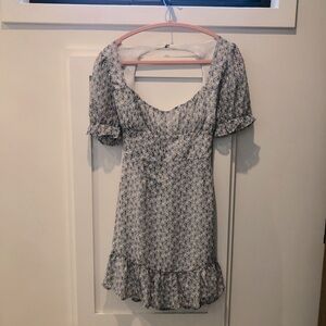 Light summer blue floral dress - size M